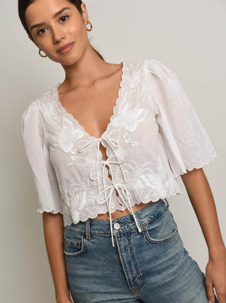 Embroidered Camille Top