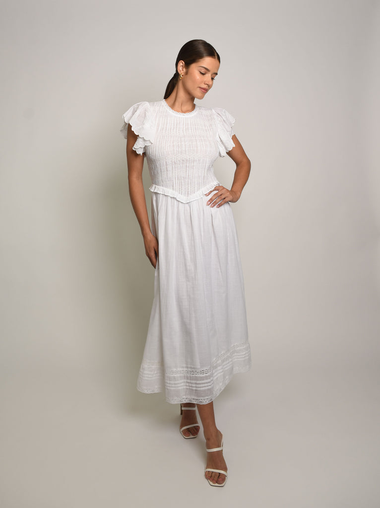 Delancy Smocked Midi Dress