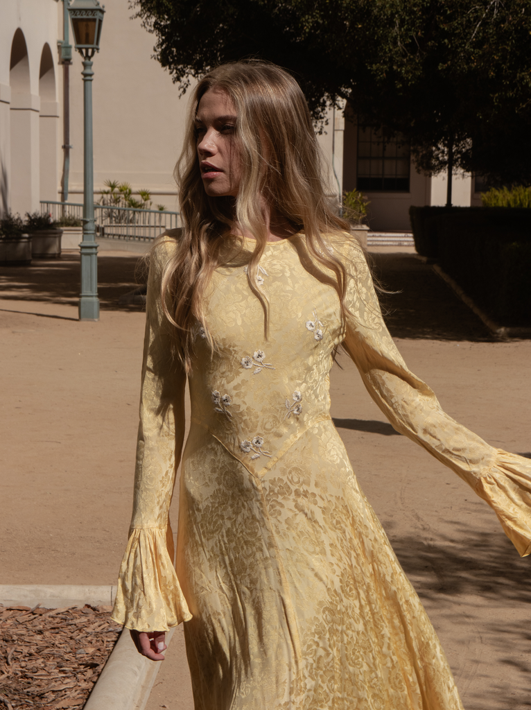 FLORA EMBROIDERED MONTECITO DRESS